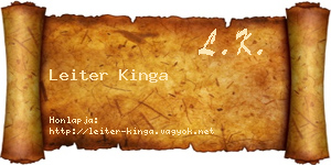 Leiter Kinga névjegykártya